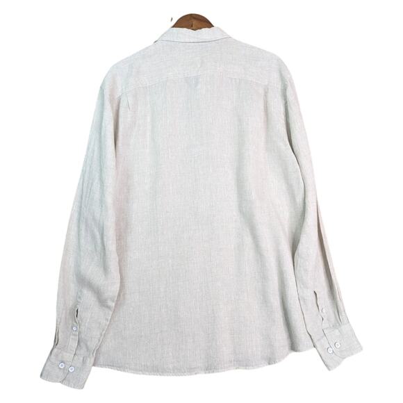 Rodd & Gunn 100% Linen Button Front Shirt Mens 2XL Heather Cream Beige Long Slee - Picture 5 of 8